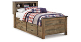 Trinell Brown Twin Bookcase Storage Bed, Dresser, Mirror and Nightstand from Ashley - Luna Furniture