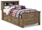 Trinell Brown Twin Bookcase Bed with Mattress from Ashley - Luna Furniture