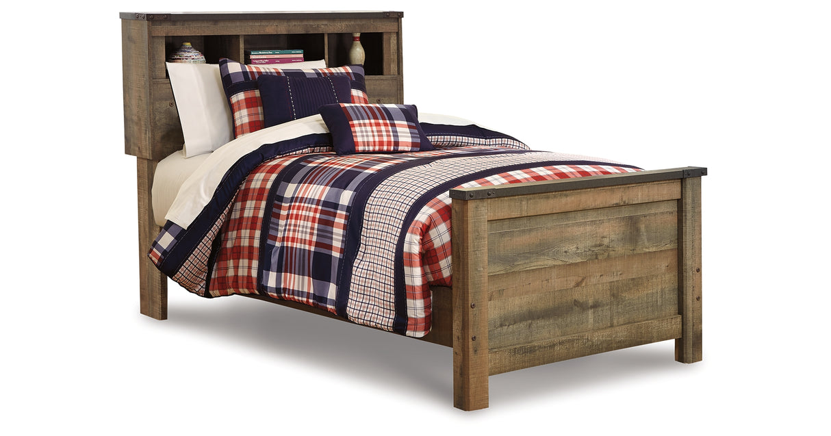 Trinell Brown Twin Bookcase Panel Bed from Ashley Furniture - Luna Furniture