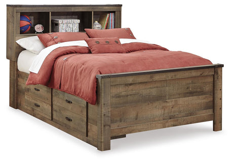 Trinell Brown Full Bookcase Bed with Mattress from Ashley - Luna Furniture