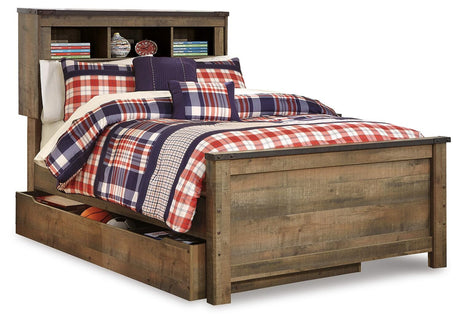 Trinell Brown Full Bookcase Storage Bed, Dresser and Nightstand from Ashley Furniture - Luna Furniture