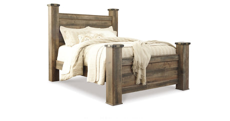 Trinell Queen Poster Bed, Dresser and Mirror from Ashley - Luna Furniture