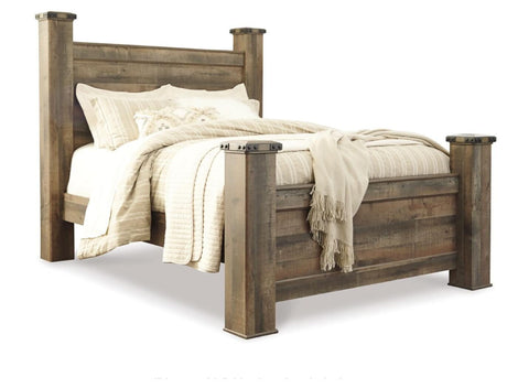 Trinell Queen Poster Bed, Dresser and Mirror from Ashley - Luna Furniture