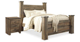 Trinell Brown Queen Poster Bed and Nightstand from Ashley Furniture - Luna Furniture
