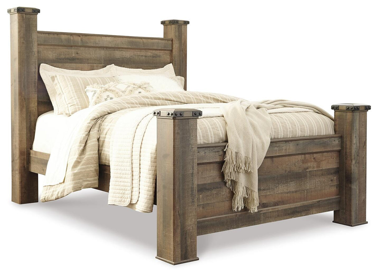 Trinell Brown Queen Poster Bed from Ashley Furniture - Luna Furniture