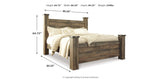 Trinell Brown King Poster Bed, Dresser, Mirror and Nightstand from Ashley Furniture - Luna Furniture