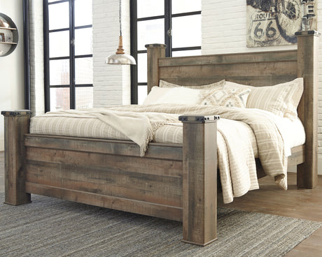 Trinell Brown King Poster Bed from Ashley - Luna Furniture