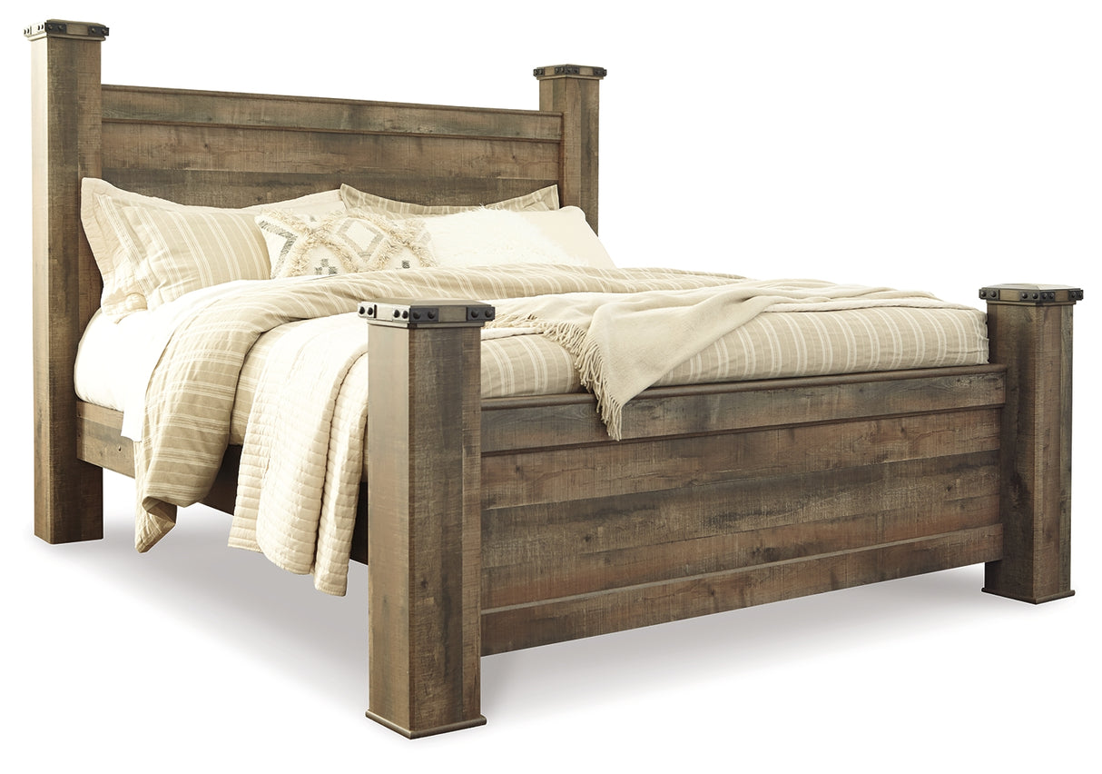 Trinell Brown King Poster Bed from Ashley Furniture - Luna Furniture