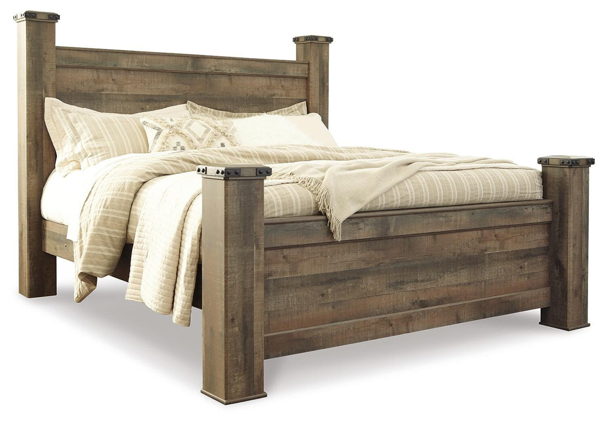 Trinell Brown King Poster Bed from Ashley Furniture - Luna Furniture