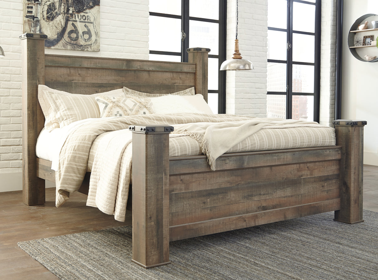 Trinell Brown King Poster Bed from Ashley Furniture - Luna Furniture