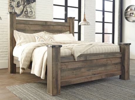 Trinell Brown King Poster Bed from Ashley - Luna Furniture