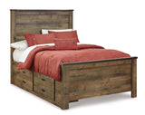 Trinell Brown Full Storage Platform Bed with 2 Drawers from Ashley Furniture - Luna Furniture