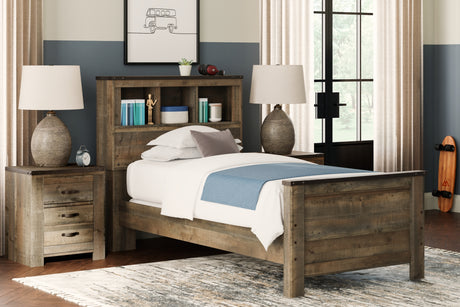 Trinell Brown Twin Bookcase Panel Bed from Ashley Furniture - Luna Furniture