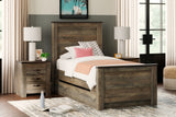 Trinell Brown Twin Storage Platform Bed with 1 Large Drawer from Ashley Furniture - Luna Furniture