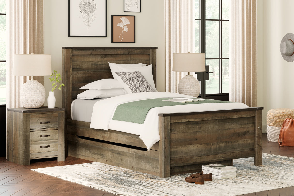 Trinell Brown Full Storage Platform Bed with 1 Large Drawer from Ashley Furniture - Luna Furniture