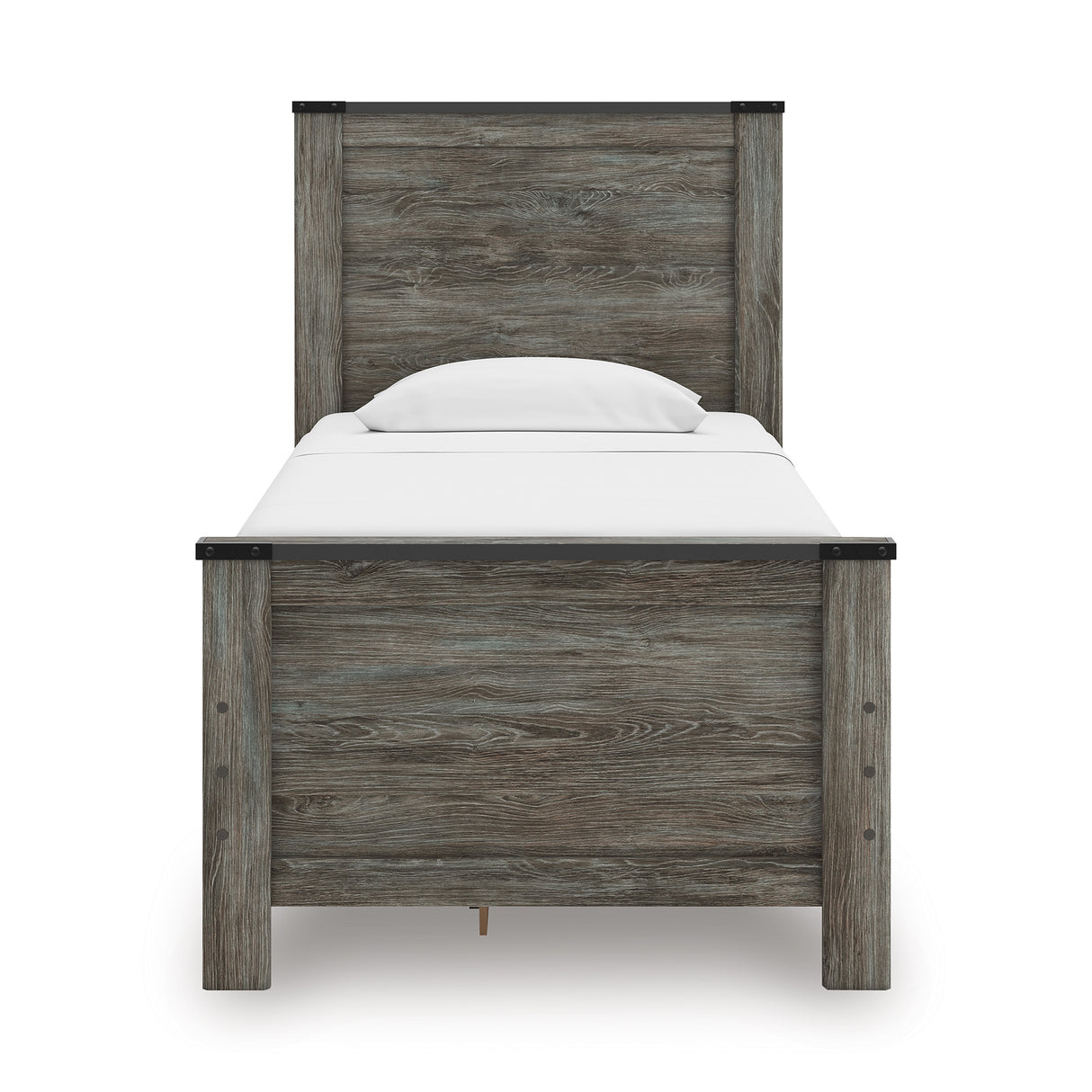 Frandern Black/Gray Twin Storage Platform Bed with 2 Drawers