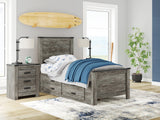 Frandern Black/Gray Twin Storage Platform Bed with 2 Drawers