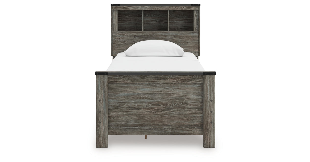 Frandern Twin Bookcase Bed with Storage, Dresser and Mirror from Ashley - Luna Furniture