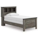 Frandern Black/Gray Twin Bookcase Panel Bed