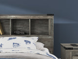 Frandern Black/Gray Twin Bookcase Panel Bed