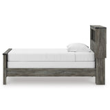 Frandern Black/Gray Twin Bookcase Panel Bed