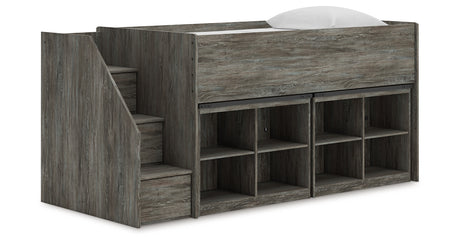 Frandern Twin Loft Bed with Bookcase Storage from Ashley - Luna Furniture