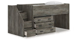 Frandern Gray Twin Loft Bed with Drawer Storage from Ashley Furniture - Luna Furniture