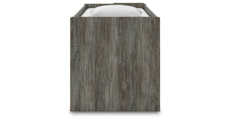 Frandern Gray Twin Loft Bed with Bookcase and Drawer Storage from Ashley - Luna Furniture