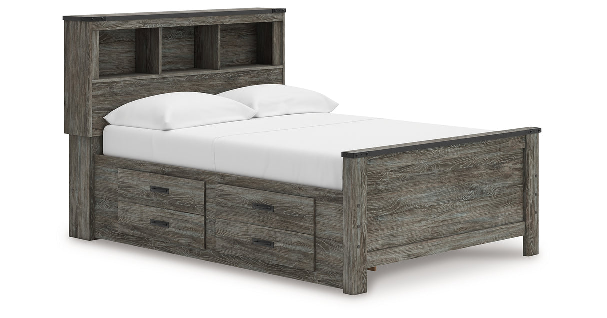 Frandern Full Bookcase Panel Bed with Storage, Dresser, Mirror and Chest from Ashley - Luna Furniture
