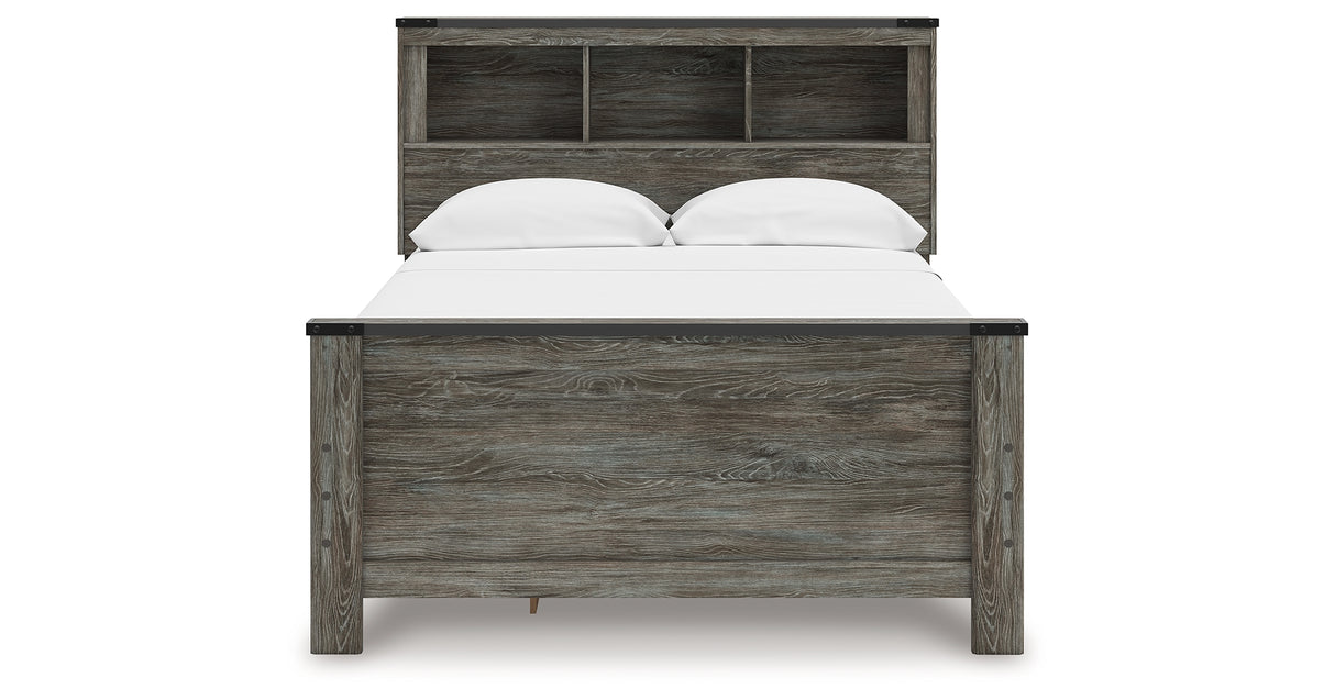 Frandern Full Bookcase Panel Bed with Storage, Dresser, Mirror and Chest from Ashley - Luna Furniture