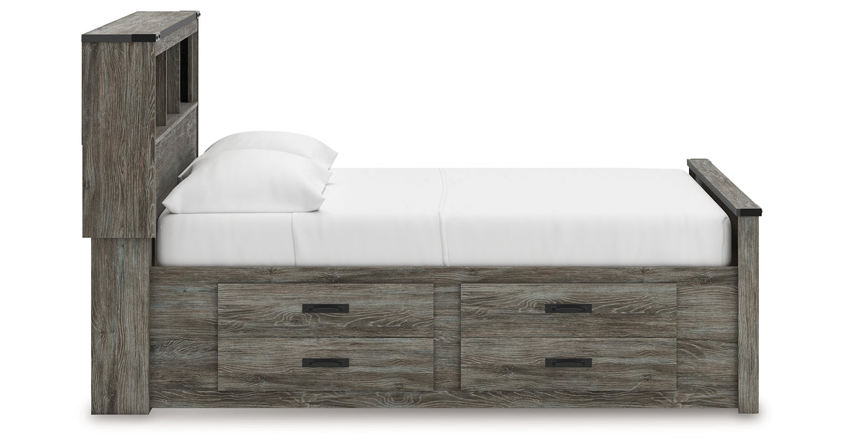Frandern Full Bookcase Panel Bed with Storage, Dresser, Mirror and Chest from Ashley - Luna Furniture