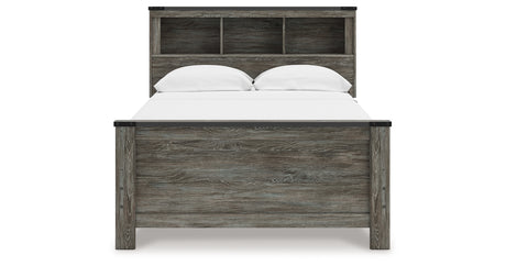 Frandern Gray Full Bookcase Panel Bed from Ashley - Luna Furniture