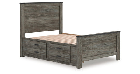 Frandern Gray Full Storage Platform Bed with 2 Drawers from Ashley Furniture - Luna Furniture