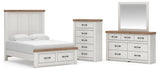 Savonport White/Brown Full Panel Storage Bed, Dresser, Mirror and Chest from Ashley - Luna Furniture