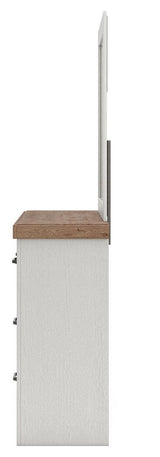 Savonport White/Brown Dresser and Mirror from Ashley - Luna Furniture