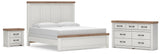 Savonport White/Brown King Panel Bed, Dresser and Nightstand from Ashley - Luna Furniture