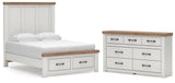 Savonport White/Brown Full Panel Storage Bed, Dresser from Ashley - Luna Furniture