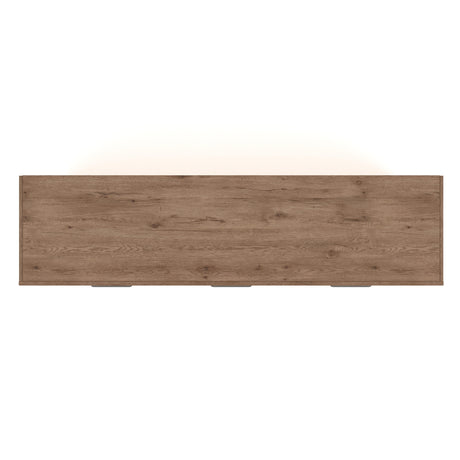 Savonport White/Brown Queen Panel Storage Bed with Dresser from Ashley - Luna Furniture