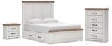 Savonport in White/Brown from Ashley - Luna Furniture