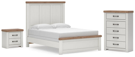 Savonport White/Brown Queen Panel Bed, Dresser and Nightstand from Ashley - Luna Furniture
