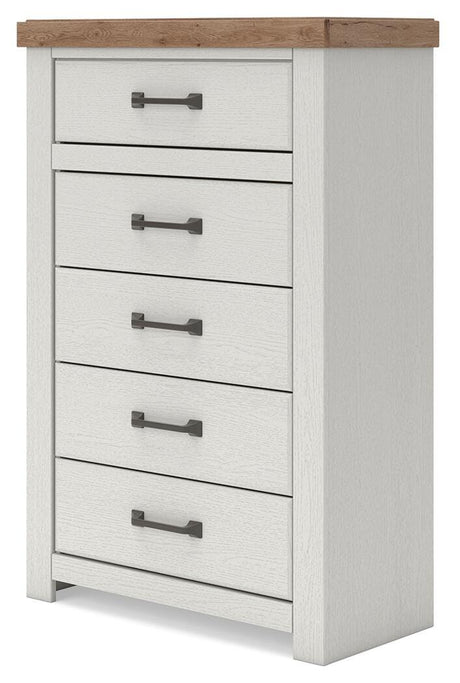 Savonport White/Brown Chest of Drawers from Ashley - Luna Furniture