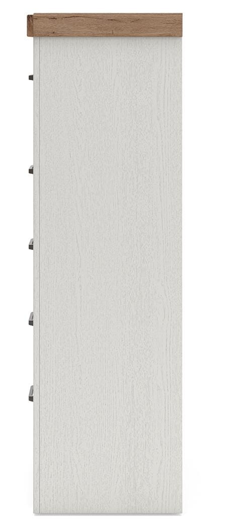 Savonport White/Brown Chest of Drawers from Ashley - Luna Furniture