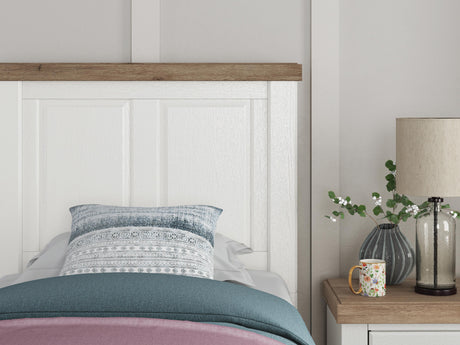 Savonport White/Brown Twin Panel Storage Bed from Ashley - Luna Furniture