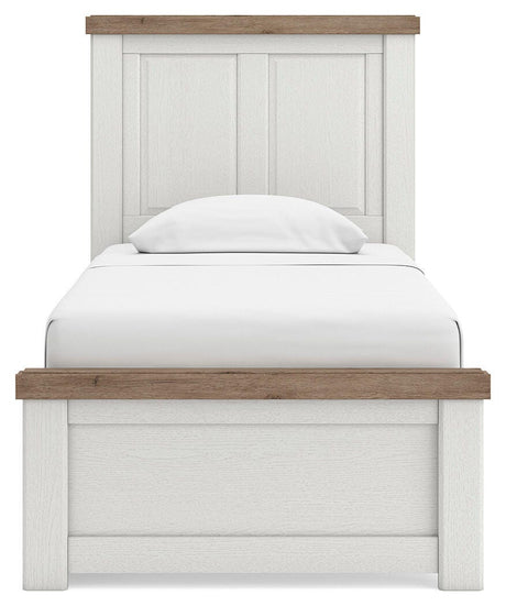 Savonport White/Brown Twin Panel Storage Bed from Ashley - Luna Furniture