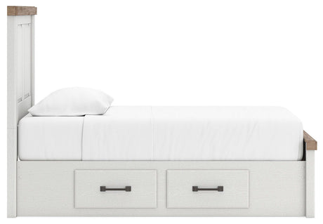 Savonport White/Brown Twin Panel Storage Bed from Ashley - Luna Furniture
