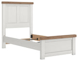 Savonport White/Brown Twin Panel Bed from Ashley - Luna Furniture