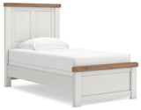 Savonport White/Brown Twin Panel Bed from Ashley - Luna Furniture