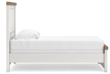 Savonport White/Brown Twin Panel Bed from Ashley - Luna Furniture