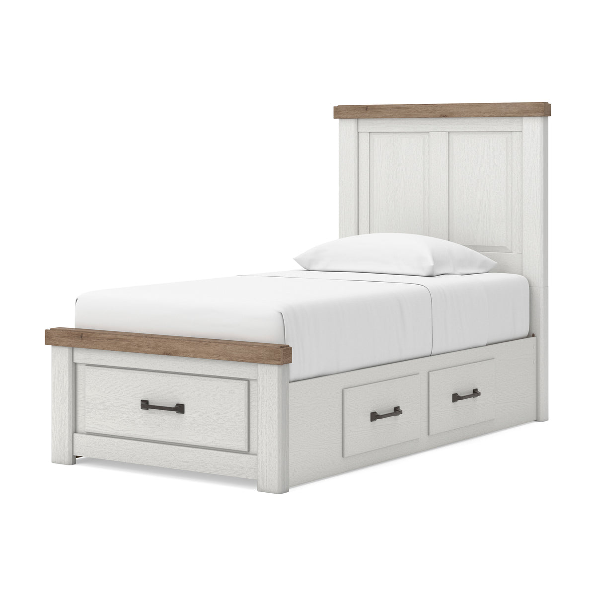 Savonport White/Brown Youth Bedroom Set with 6 Drawers
