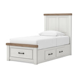 Savonport White/Brown Youth Bedroom Set with 6 Drawers